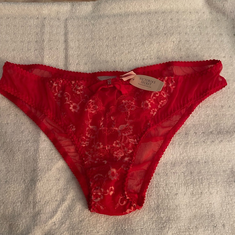 Victoria’s Secret Red Lace Panty Size: Large